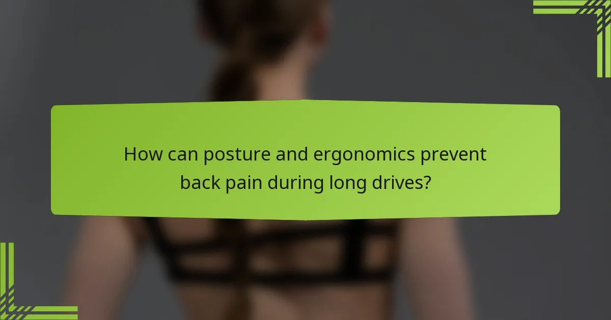 How can posture and ergonomics prevent back pain during long drives?