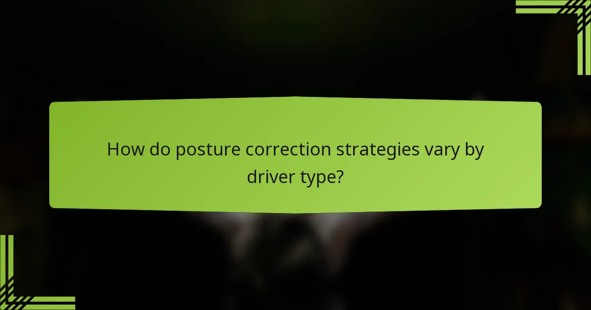 How do posture correction strategies vary by driver type?