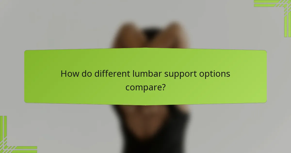 How do different lumbar support options compare?