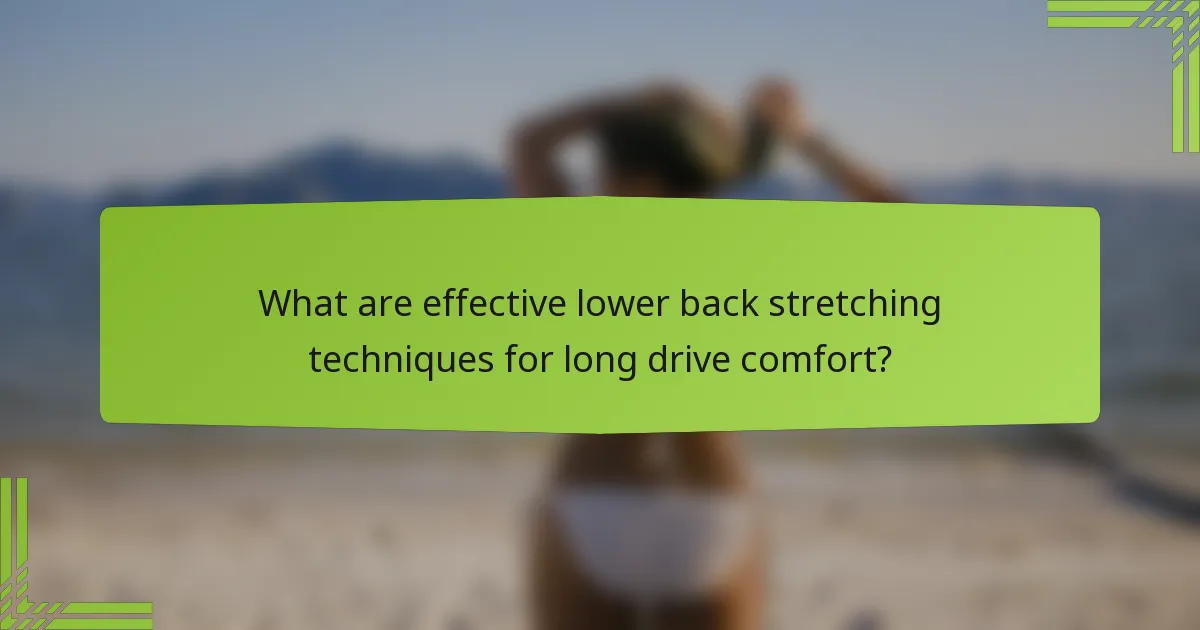 What are effective lower back stretching techniques for long drive comfort?