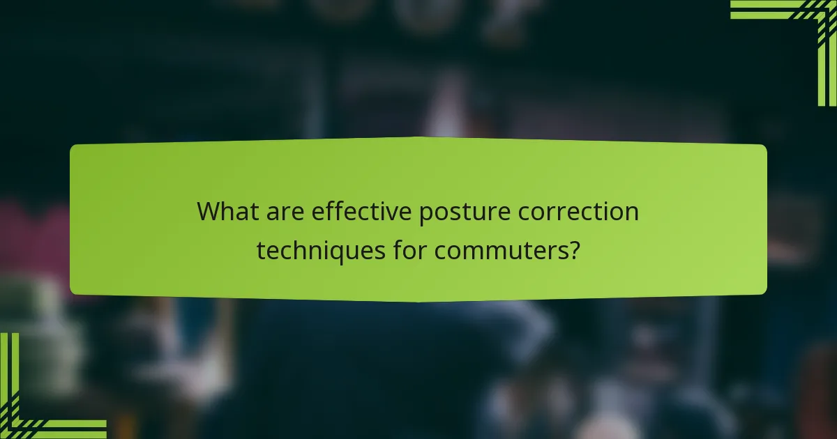 What are effective posture correction techniques for commuters?